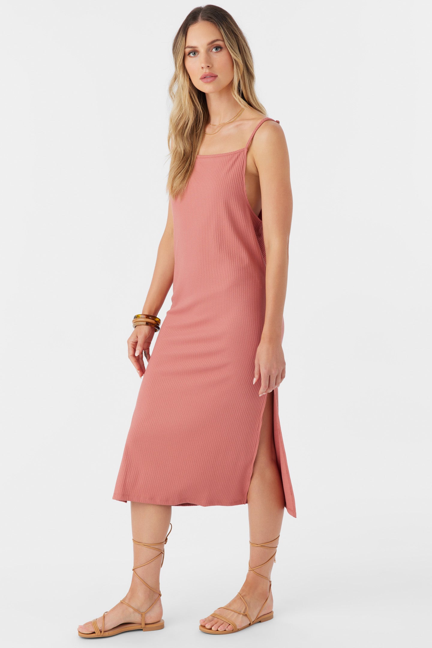 FYNNLY RIB KNIT MIDI DRESS