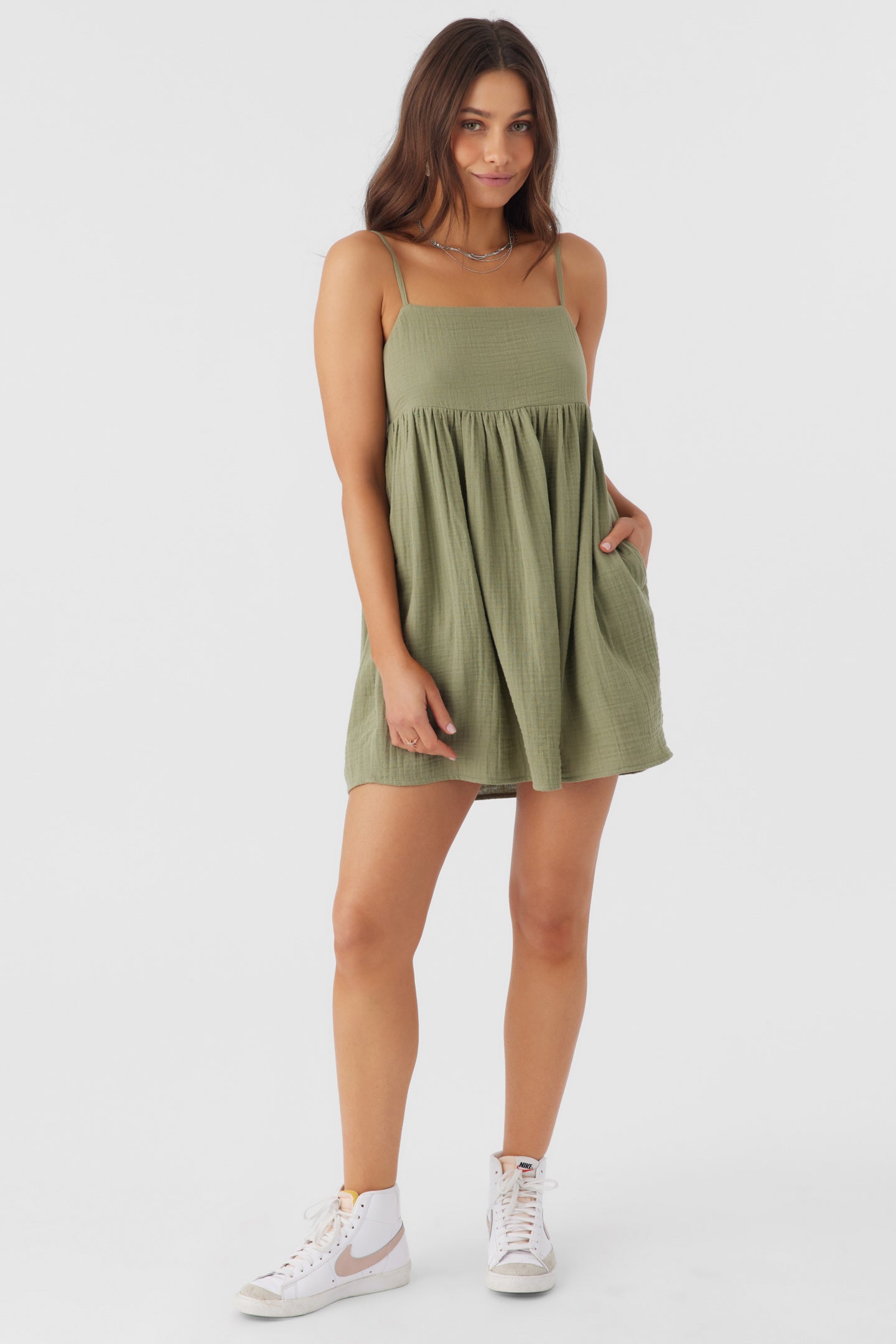 HADIA CRINKLE DOUBLE GAUZE MINI DRESS