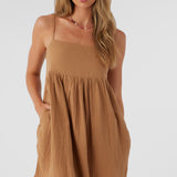 Hadia Crinkle Double Gauze Mini Dress