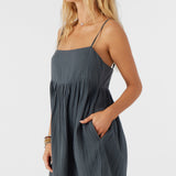 Hadia Crinkle Double Gauze Mini Dress