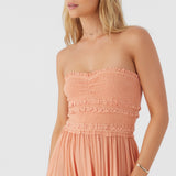 Devyn Smocked Strapless Midi Dress