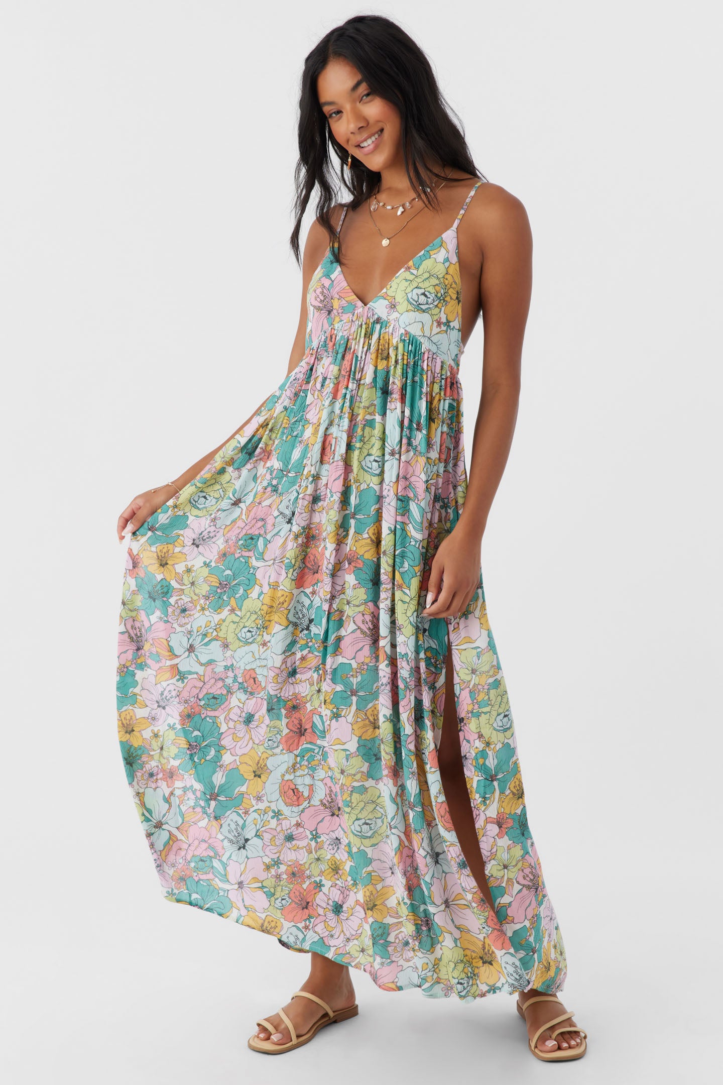 MEL MAXI JANIS FLORAL SWIM COVER-UP DRESS