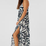 Mel Maxi Beach Hut Geo Swim Cover-Up Dress