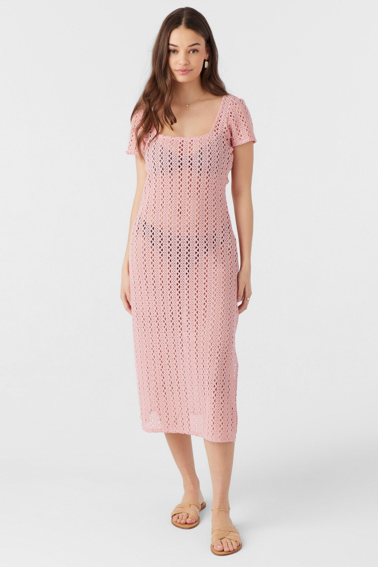 NINA MIDI CROCHET LACE COVER-UP DRESS