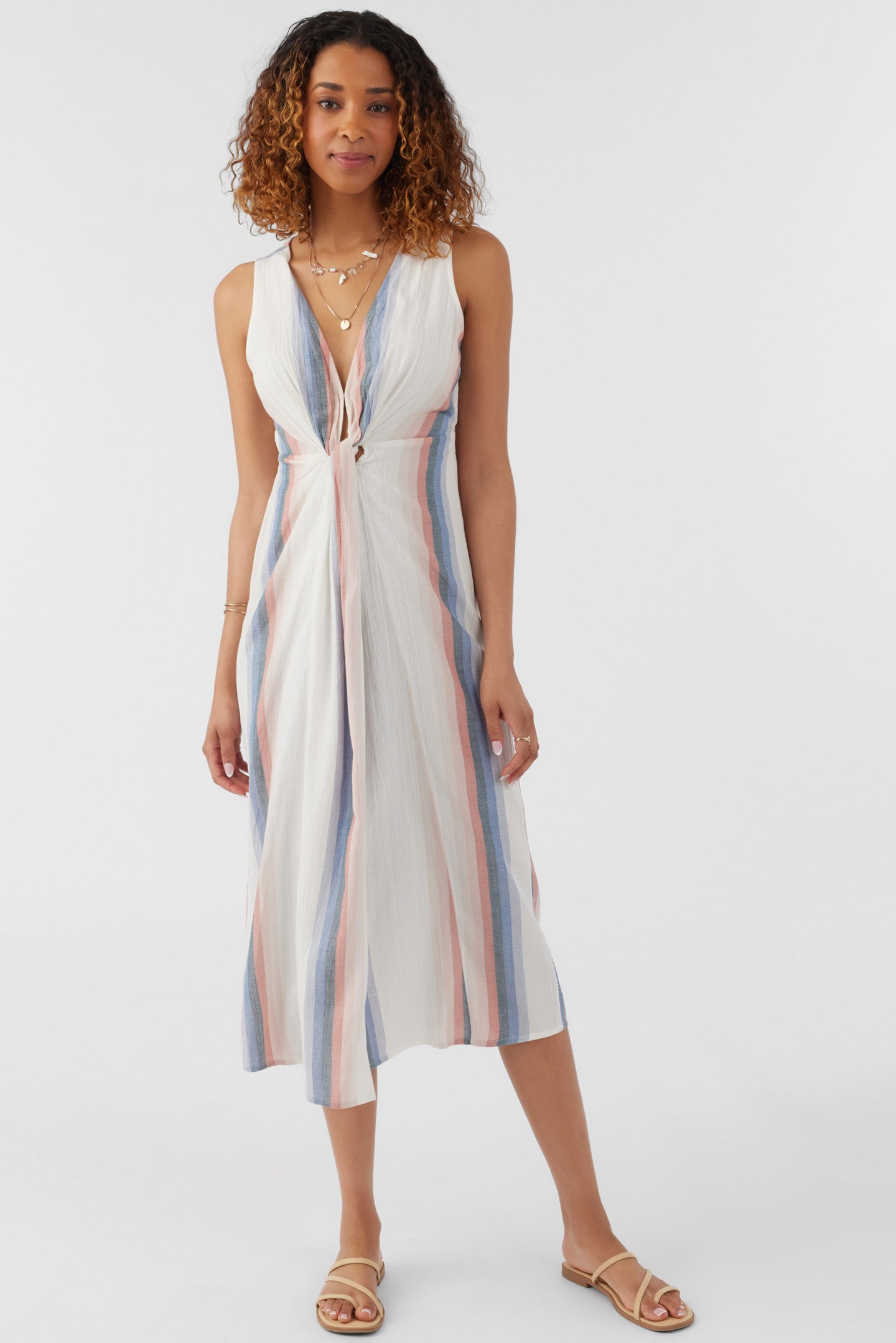 FLINT SUNDOWN STRIPE MIDI DRESS