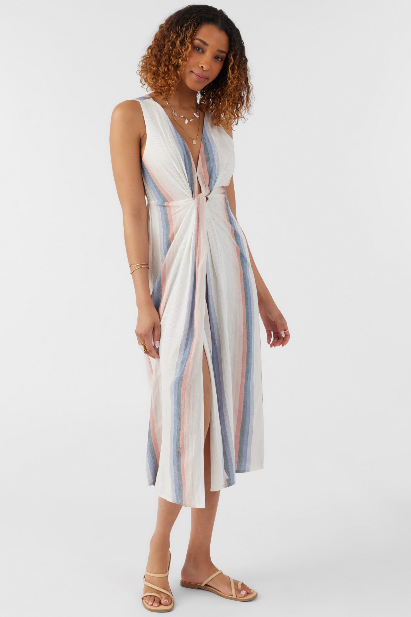 FLINT SUNDOWN STRIPE MIDI DRESS