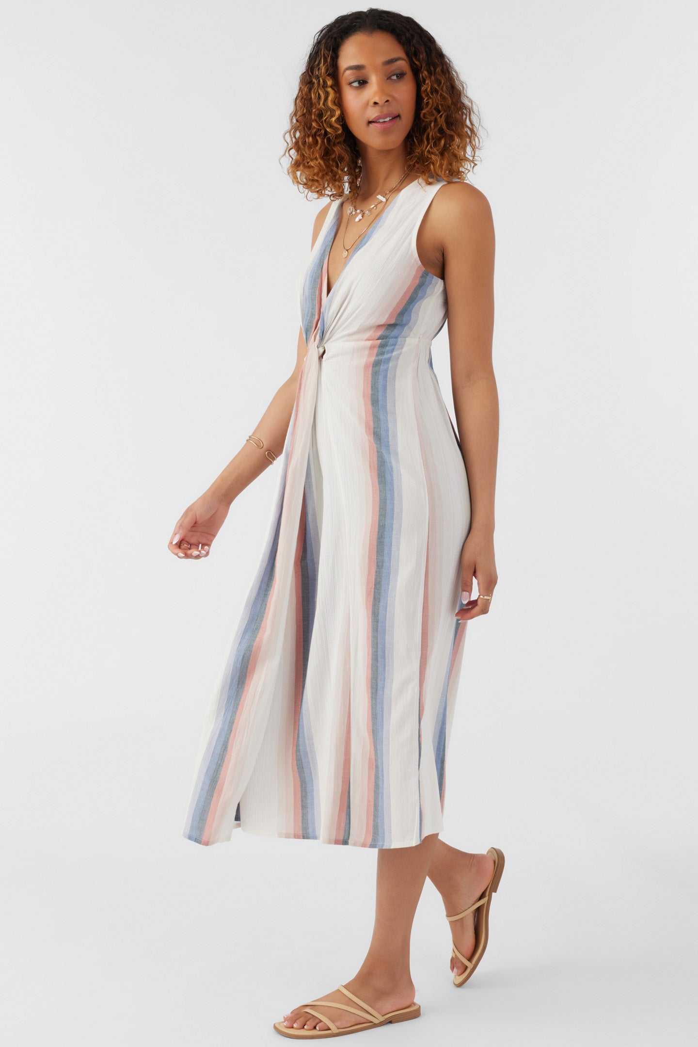 FLINT SUNDOWN STRIPE MIDI DRESS