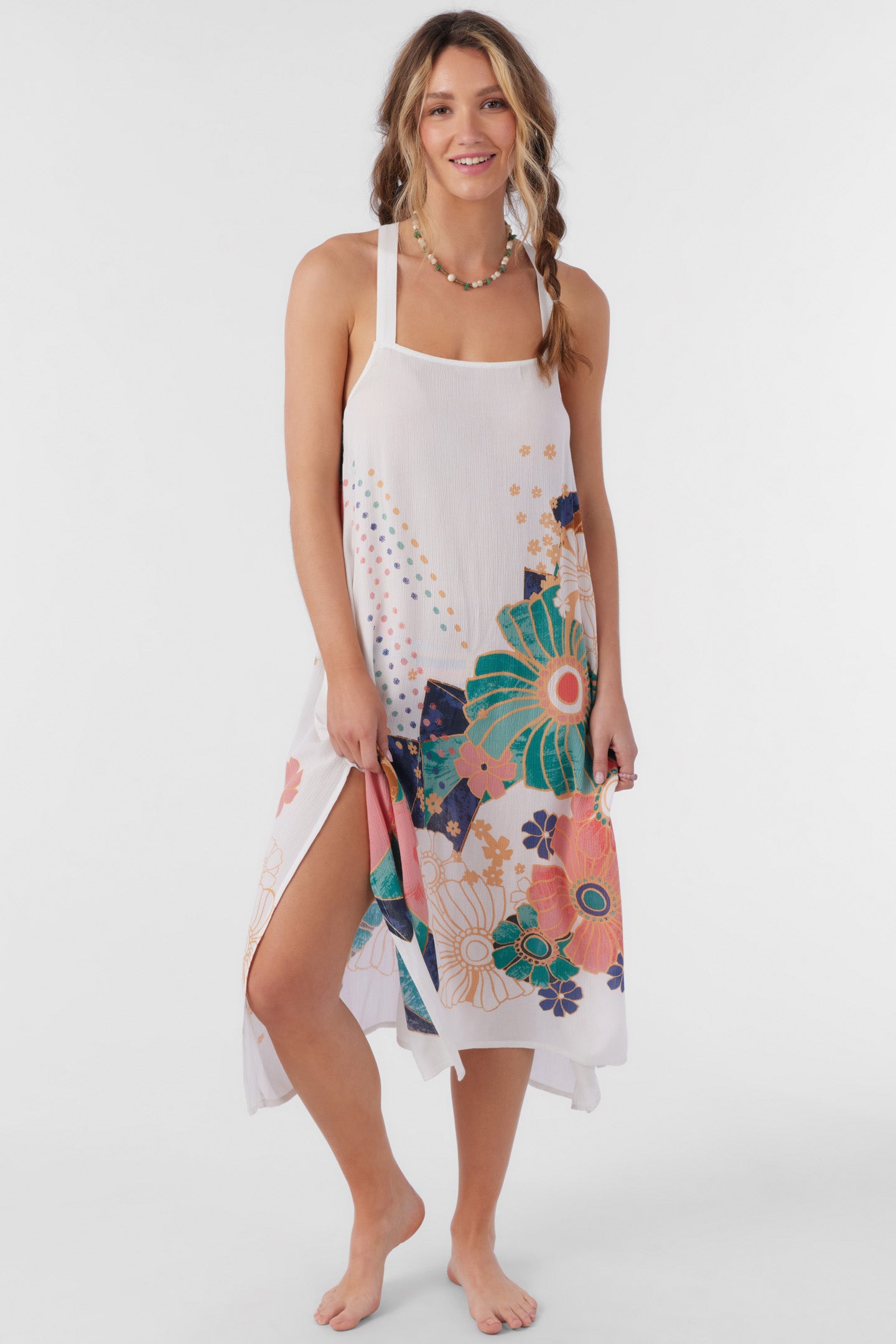 MIRANDA JADIA FLORAL MIDI COVER-UP DRESS