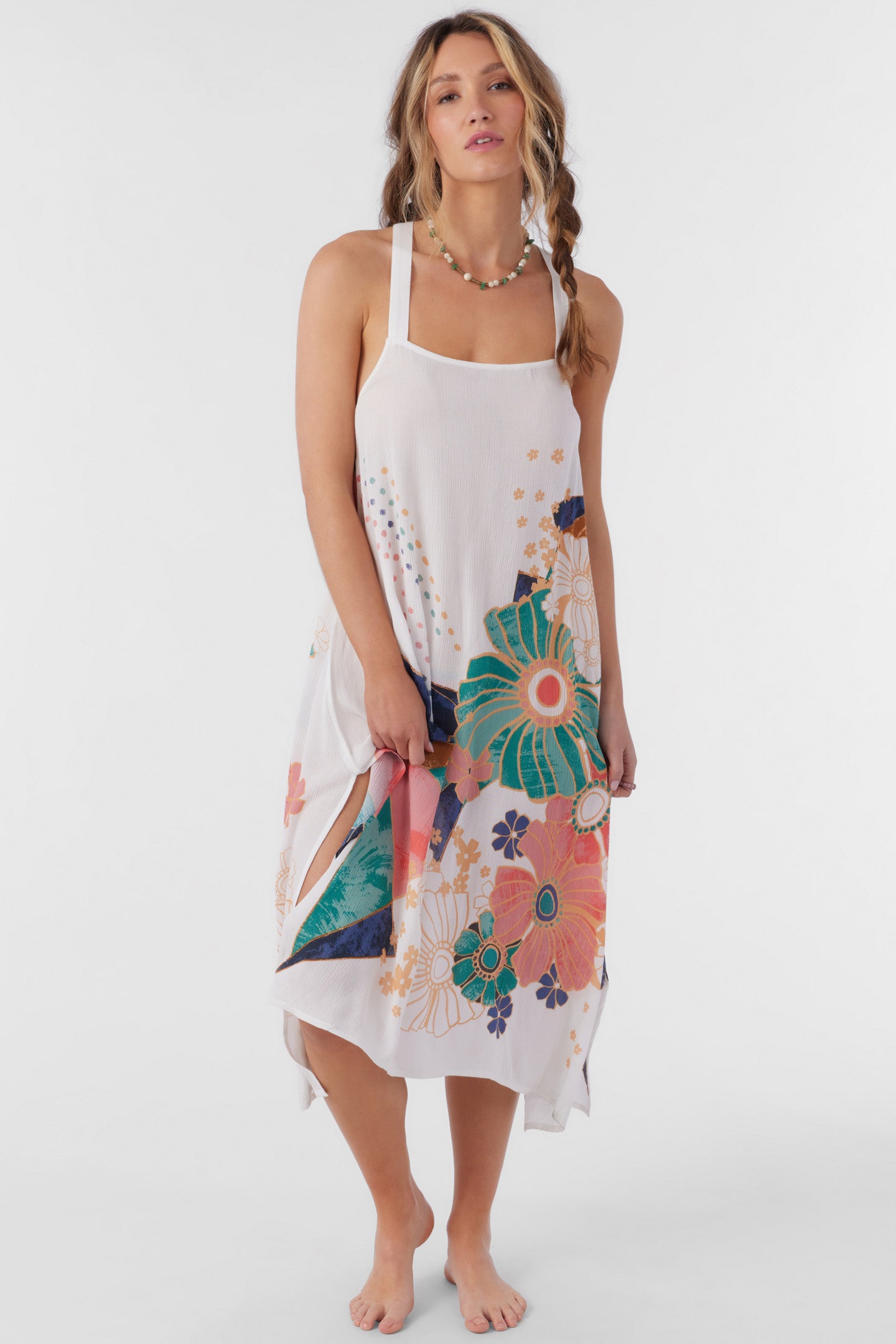 MIRANDA JADIA FLORAL MIDI COVER-UP DRESS