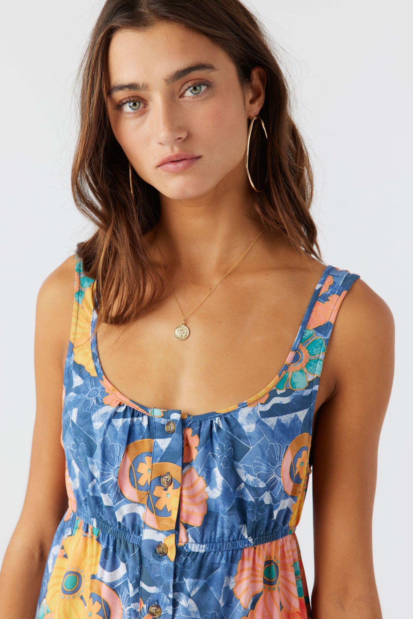 KORIE JADIA FLORAL BUTTON FRONT MINI DRESS