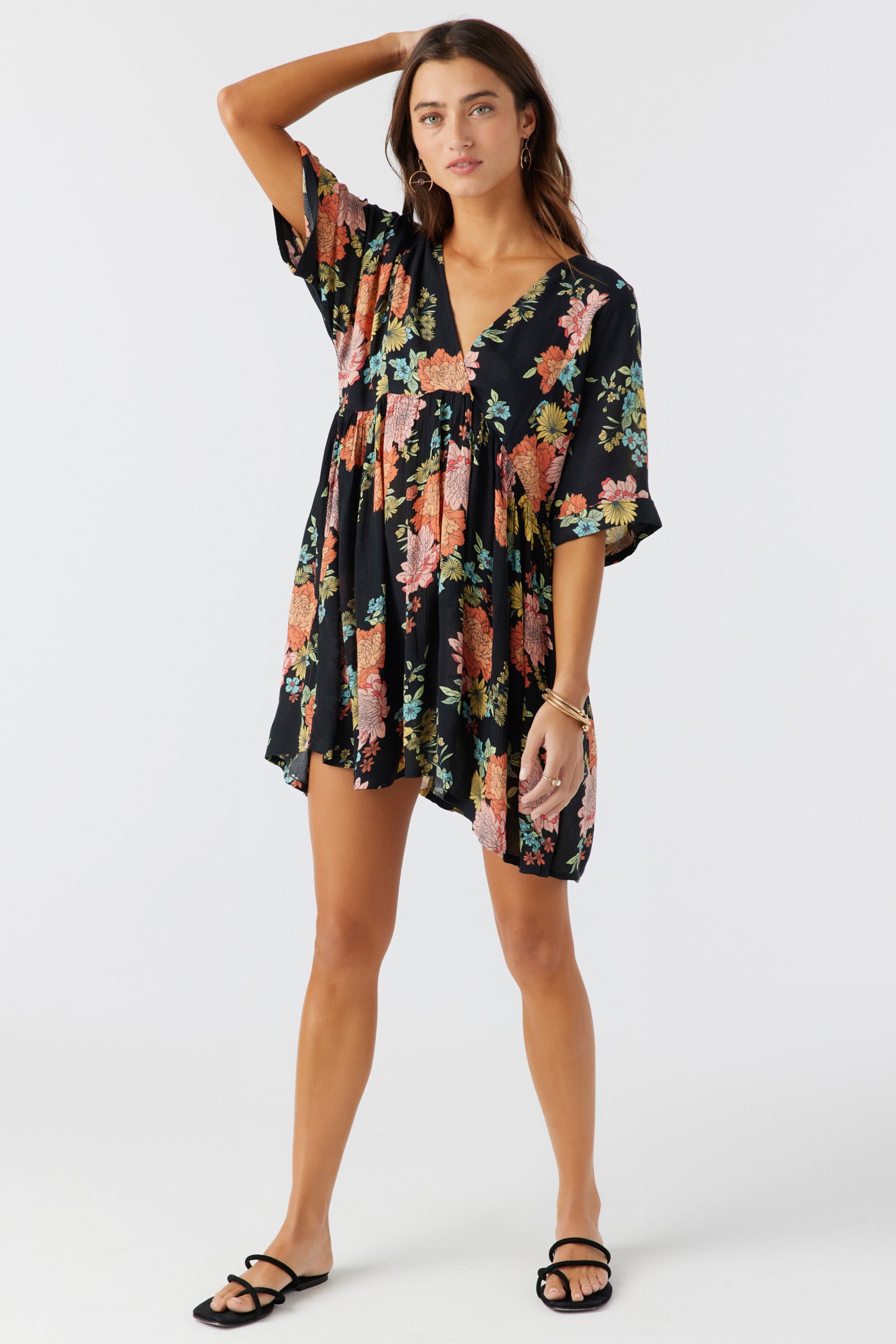 ROSEMARY KALI FLORAL SHORT SLEEVE DRESS