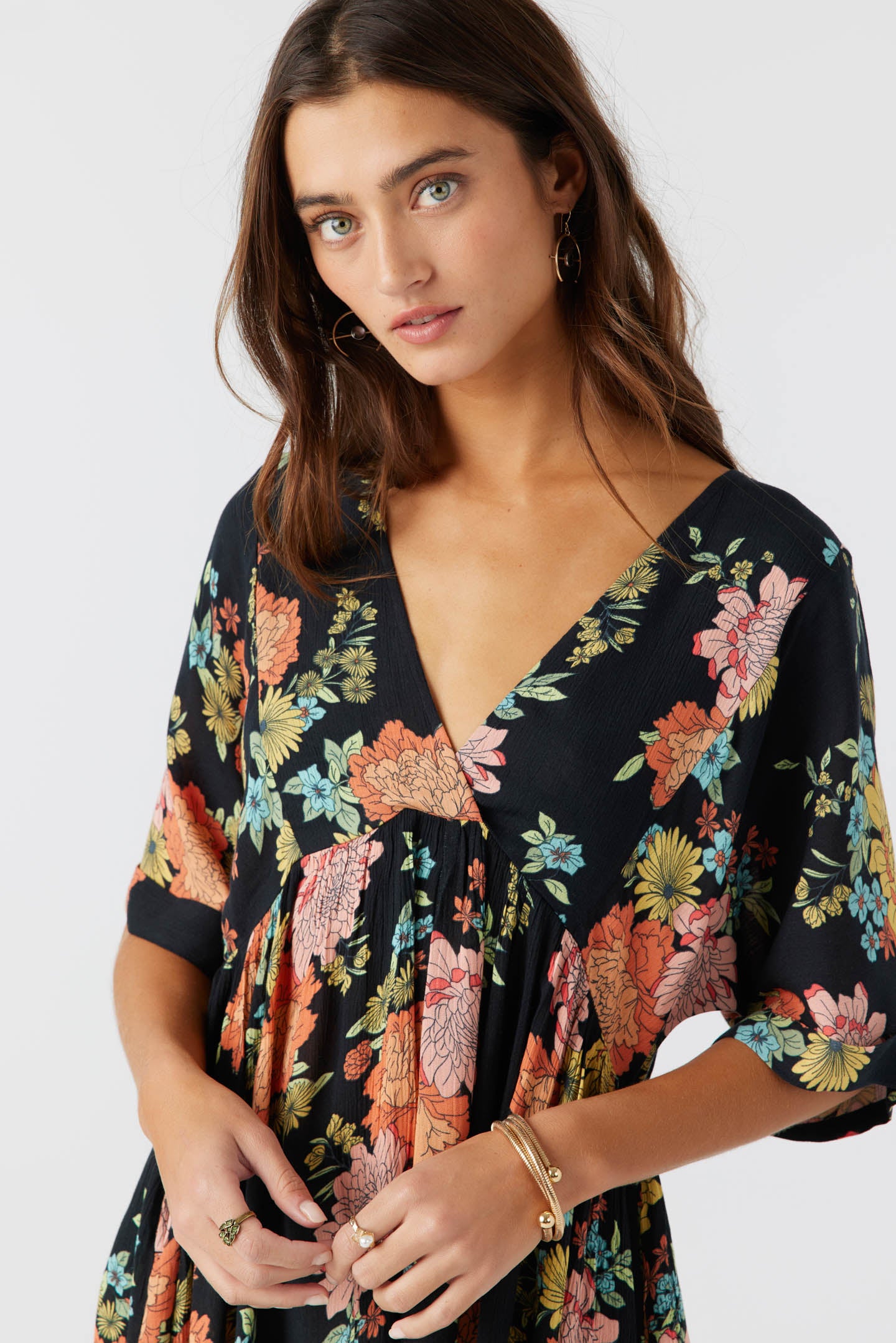 ROSEMARY KALI FLORAL SHORT SLEEVE DRESS