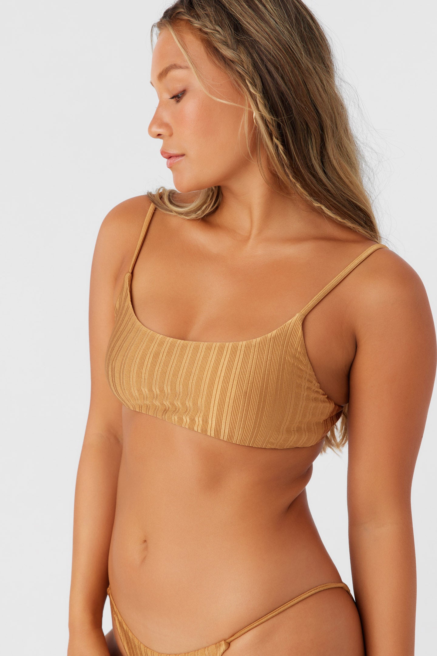 MIZI METALLIC RIB SURFSIDE BRALETTE TOP