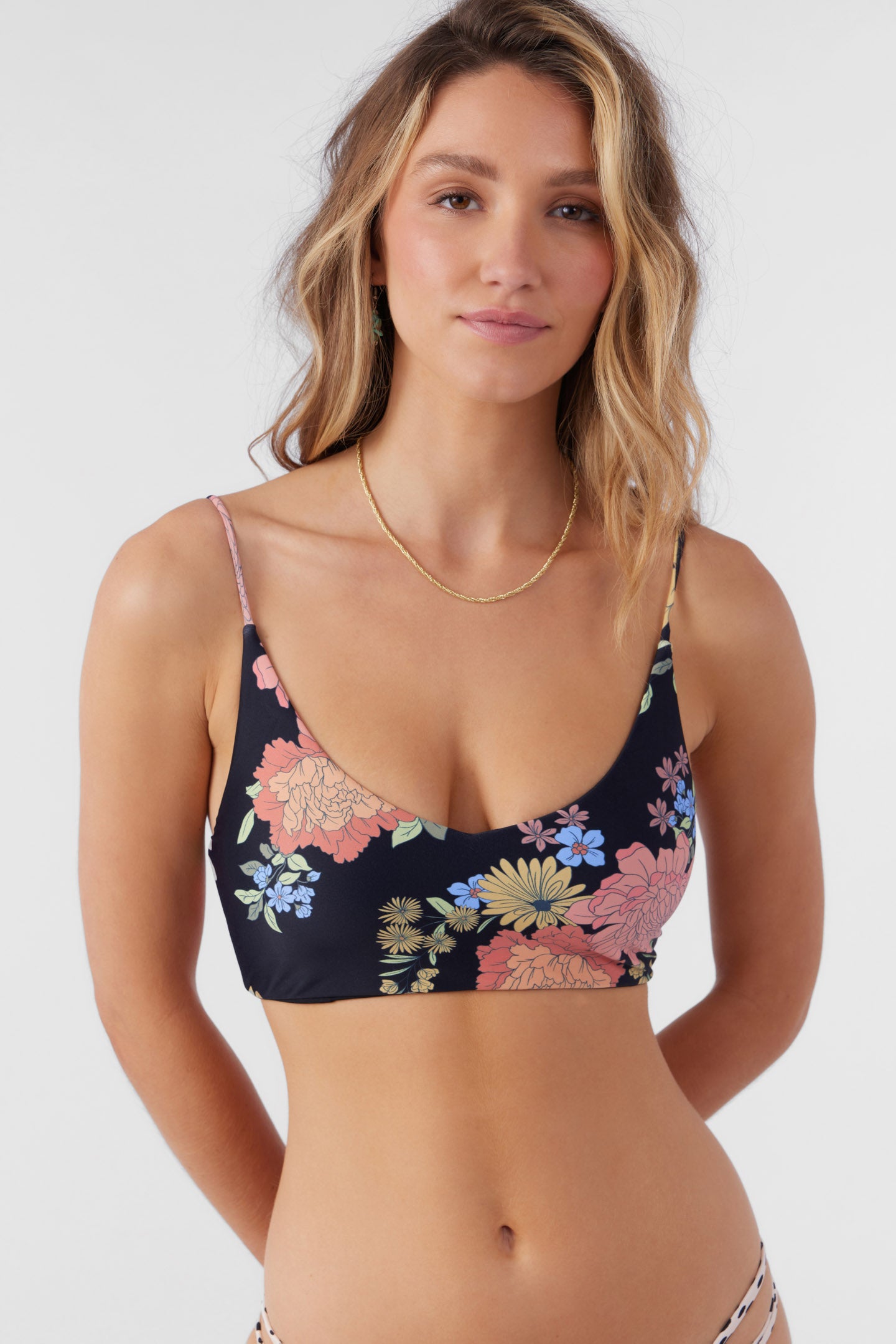 KALI FLORAL MIDDLES LONGLINE BRALETTE TOP