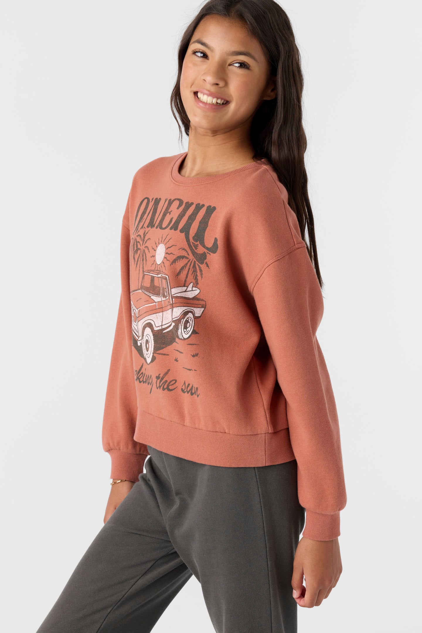 GIRL'S ANA CREW NECK FLEECE