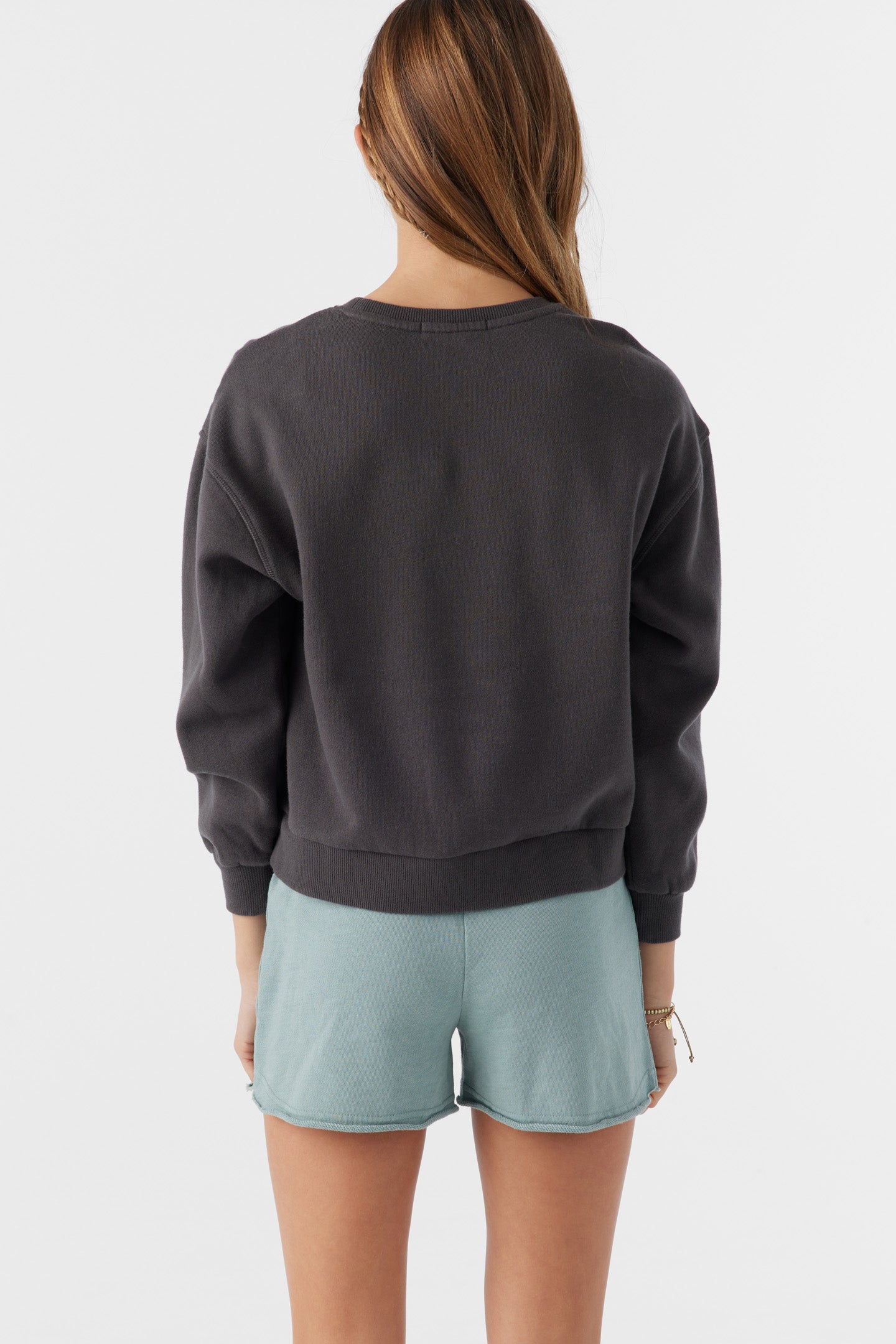 GIRL'S ANA CREW NECK FLEECE PULLOVER