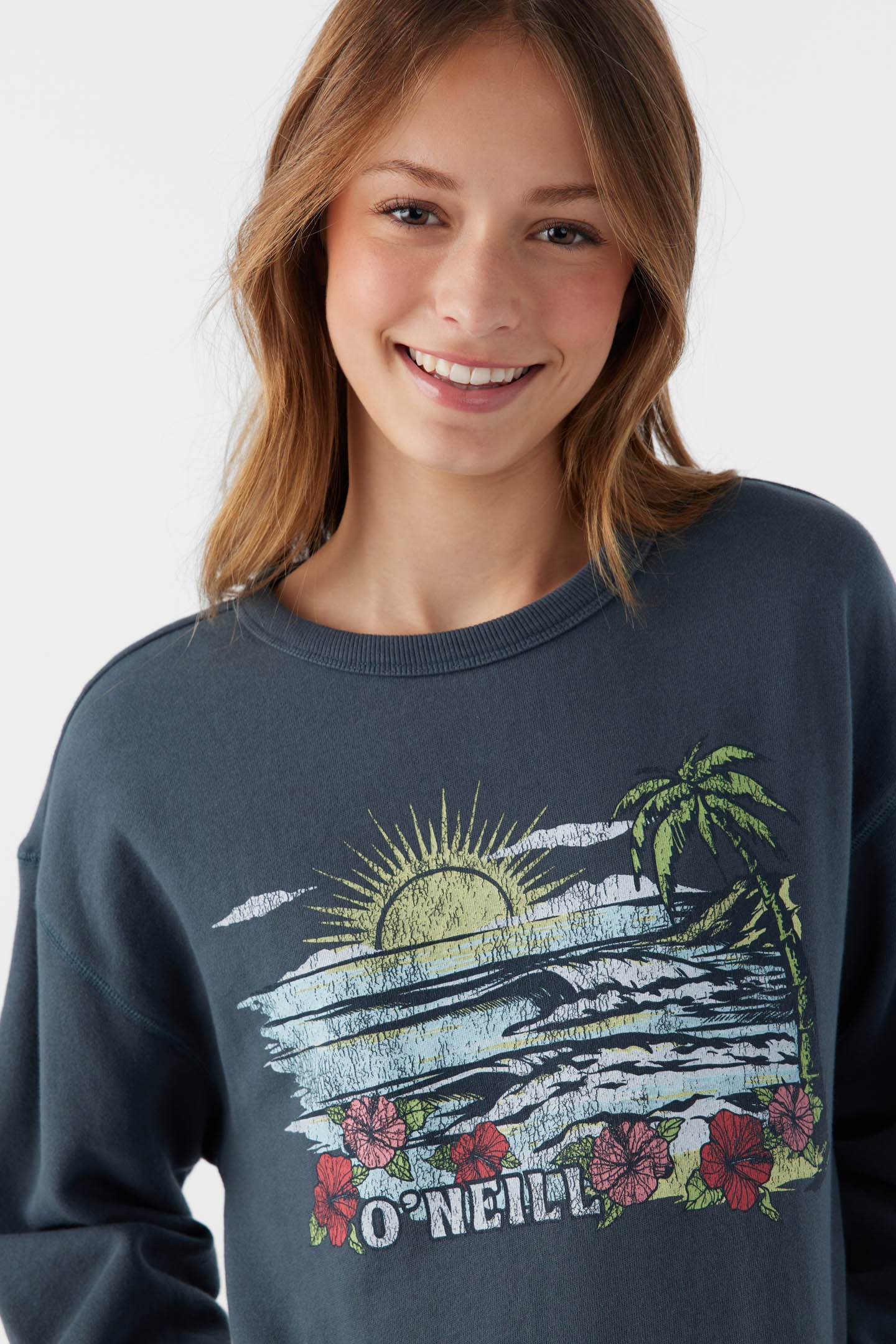 GIRL'S ANA CREW NECK FLEECE PULLOVER