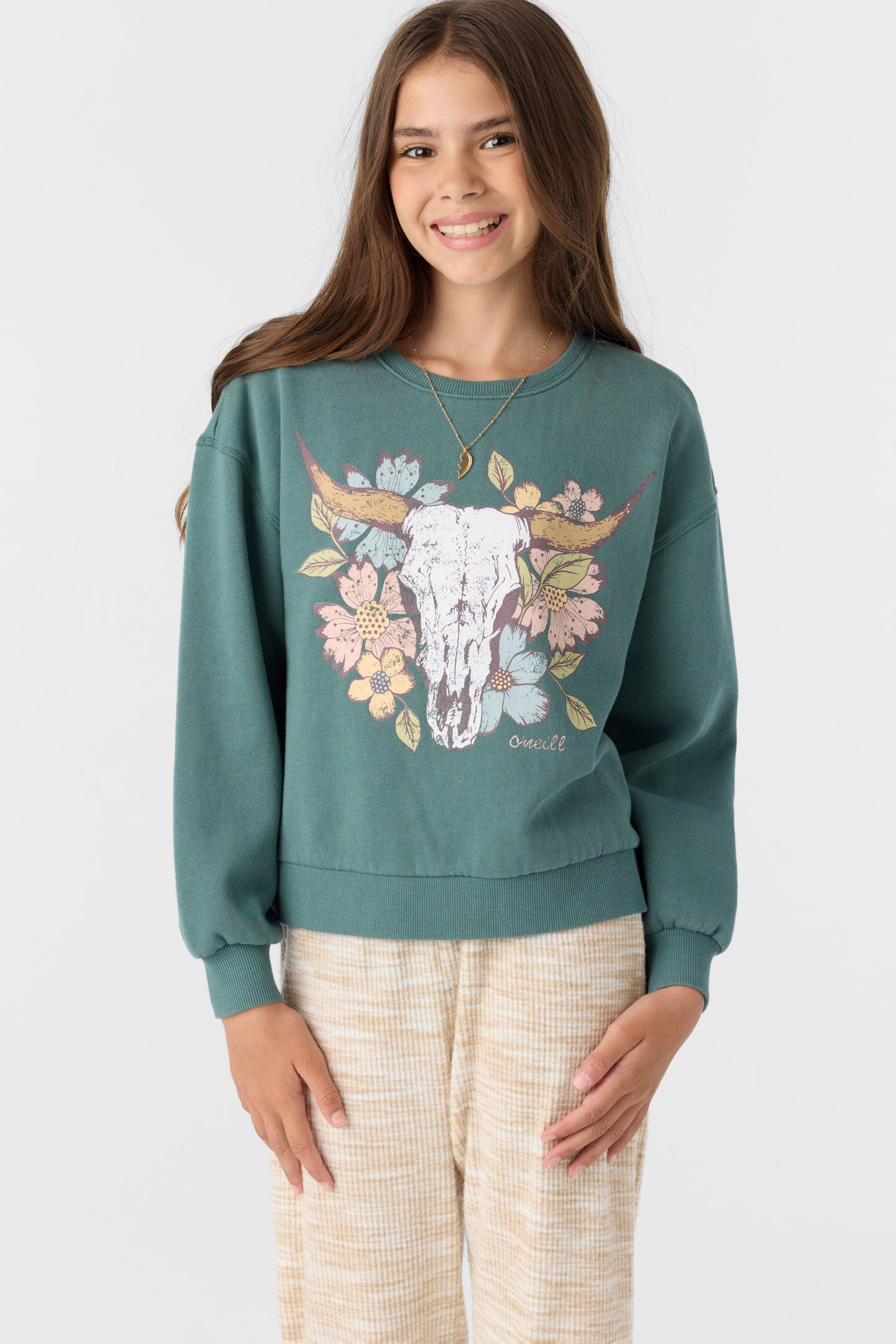 GIRL'S ANA CREW NECK FLEECE