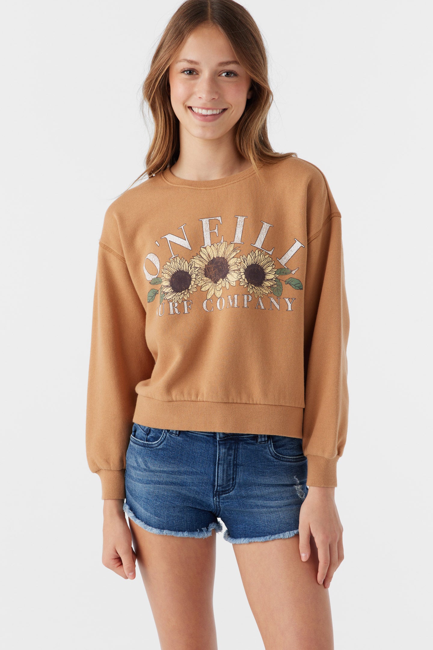 GIRL'S ANA CREW NECK FLEECE PULLOVER