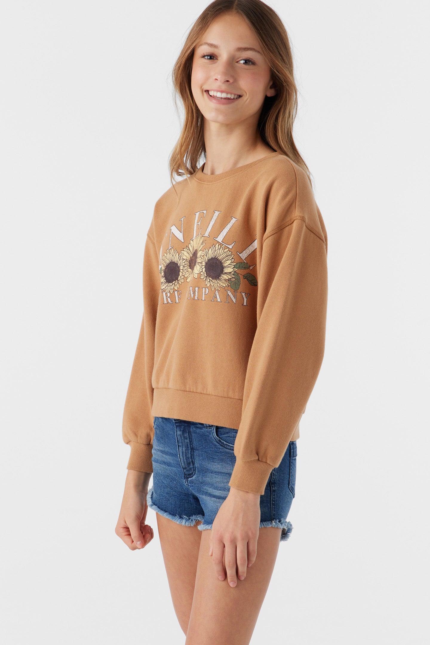 GIRL'S ANA CREW NECK FLEECE PULLOVER