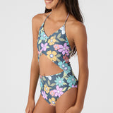 Girl's Layla Floral Cinched One-Piece