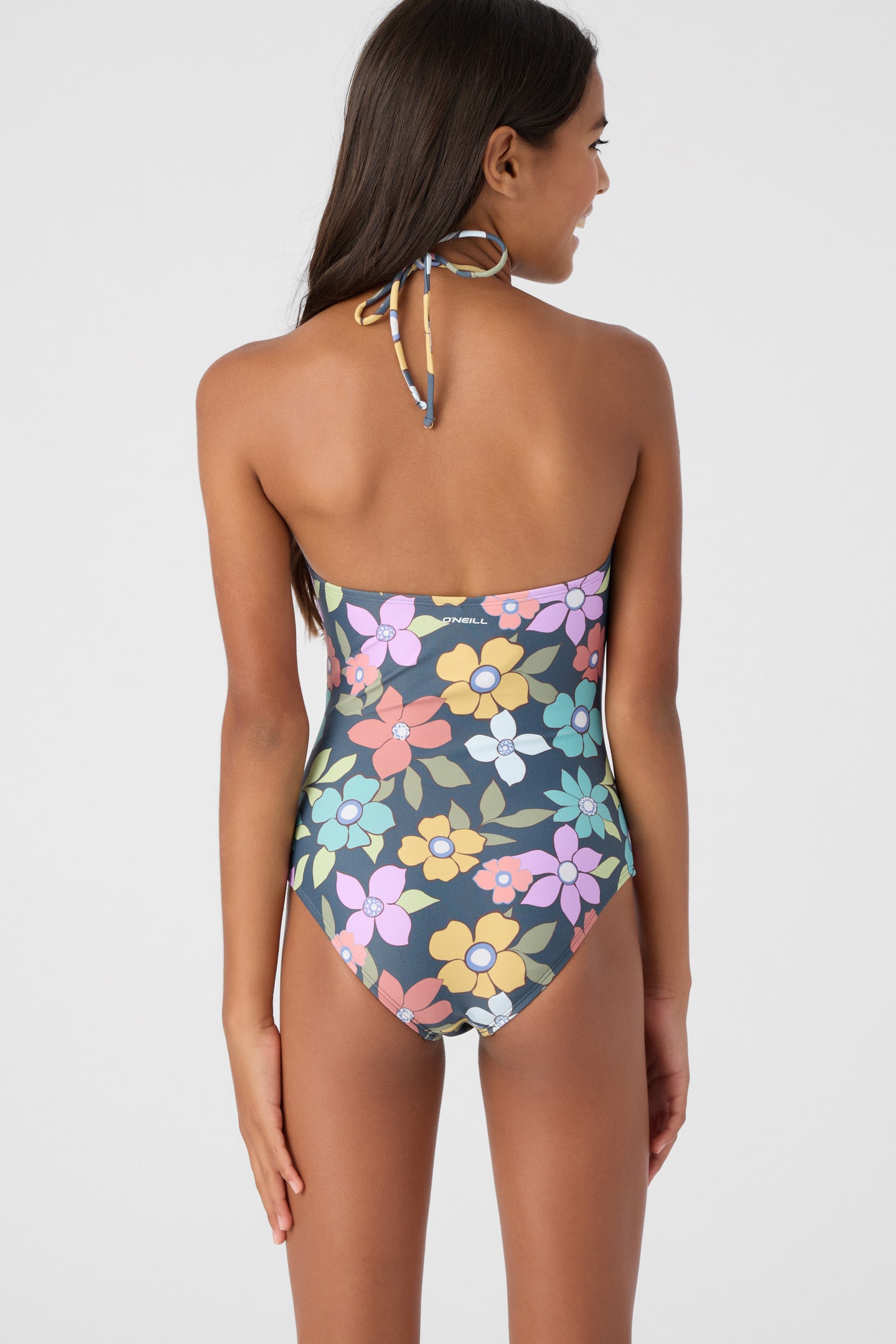 GIRL'S LAYLA FLORAL CINCHED ONE-PIECE