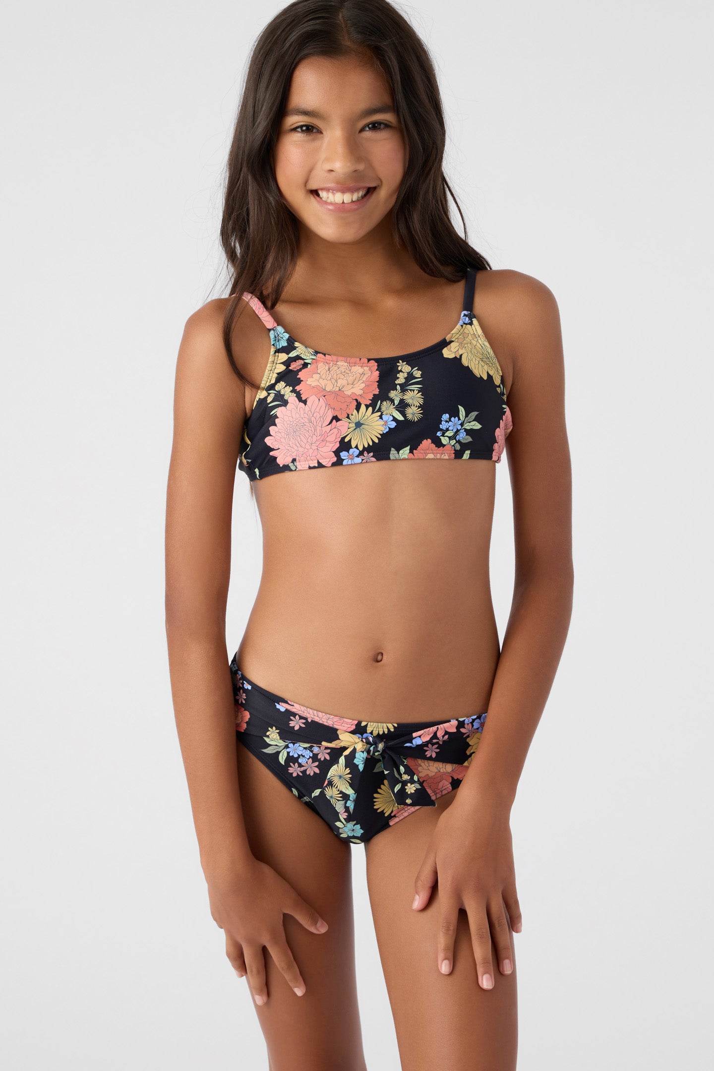 GIRL'S KALI FLORAL TIE BACK BRALETTE & BOTTOMS