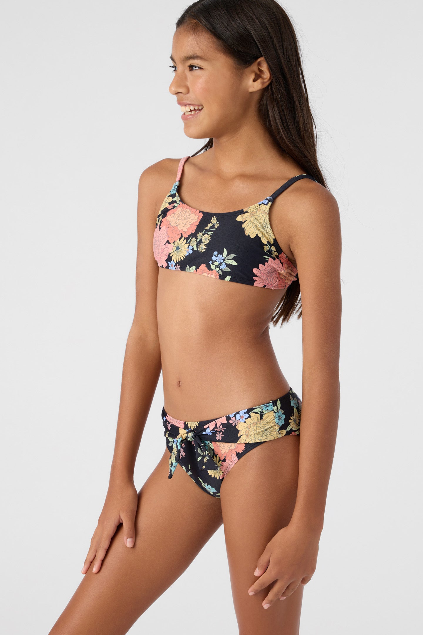 GIRL'S KALI FLORAL TIE BACK BRALETTE & BOTTOMS