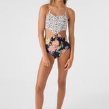 Girl's Kali Floral Knot Front One Piece