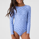 Girl's Isabella Ikat Twist Back Long Sleeve Surf Suit