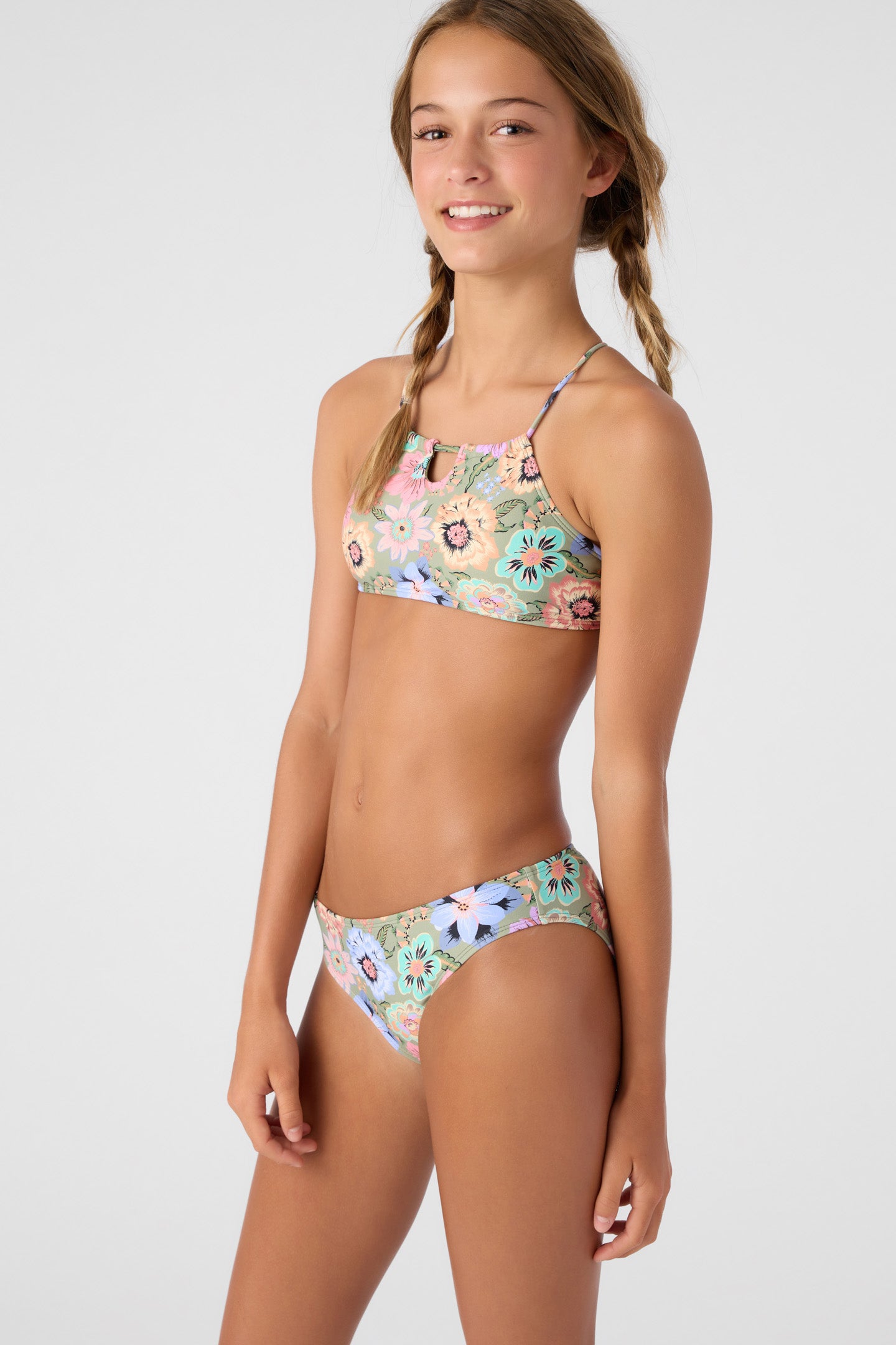 GIRL'S TALITHA FLORAL KEYHOLE TANK & BOTTOMS