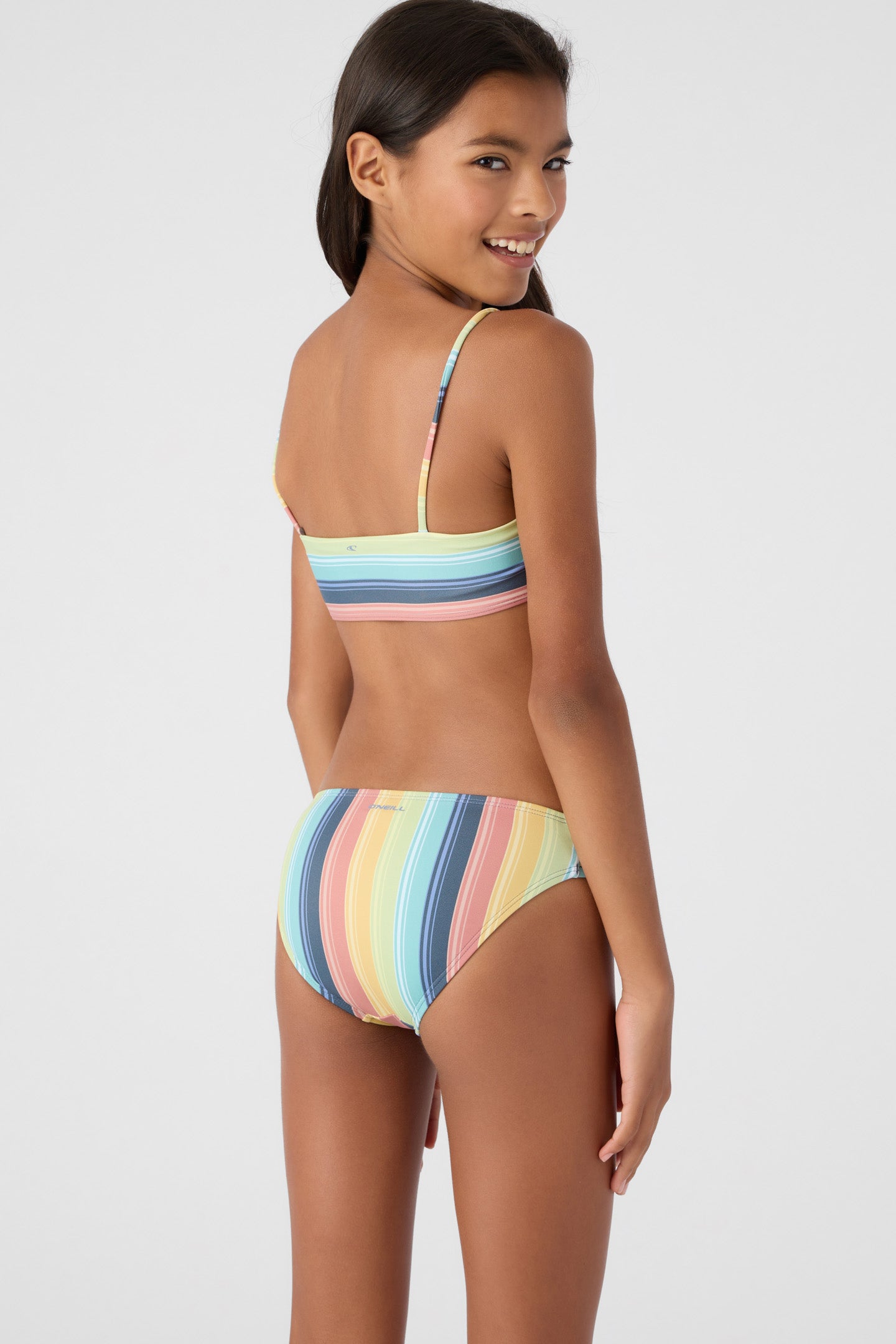 GIRL'S BEACHBOUND STRIPE SQUARE NECK TOP & BOTTOMS