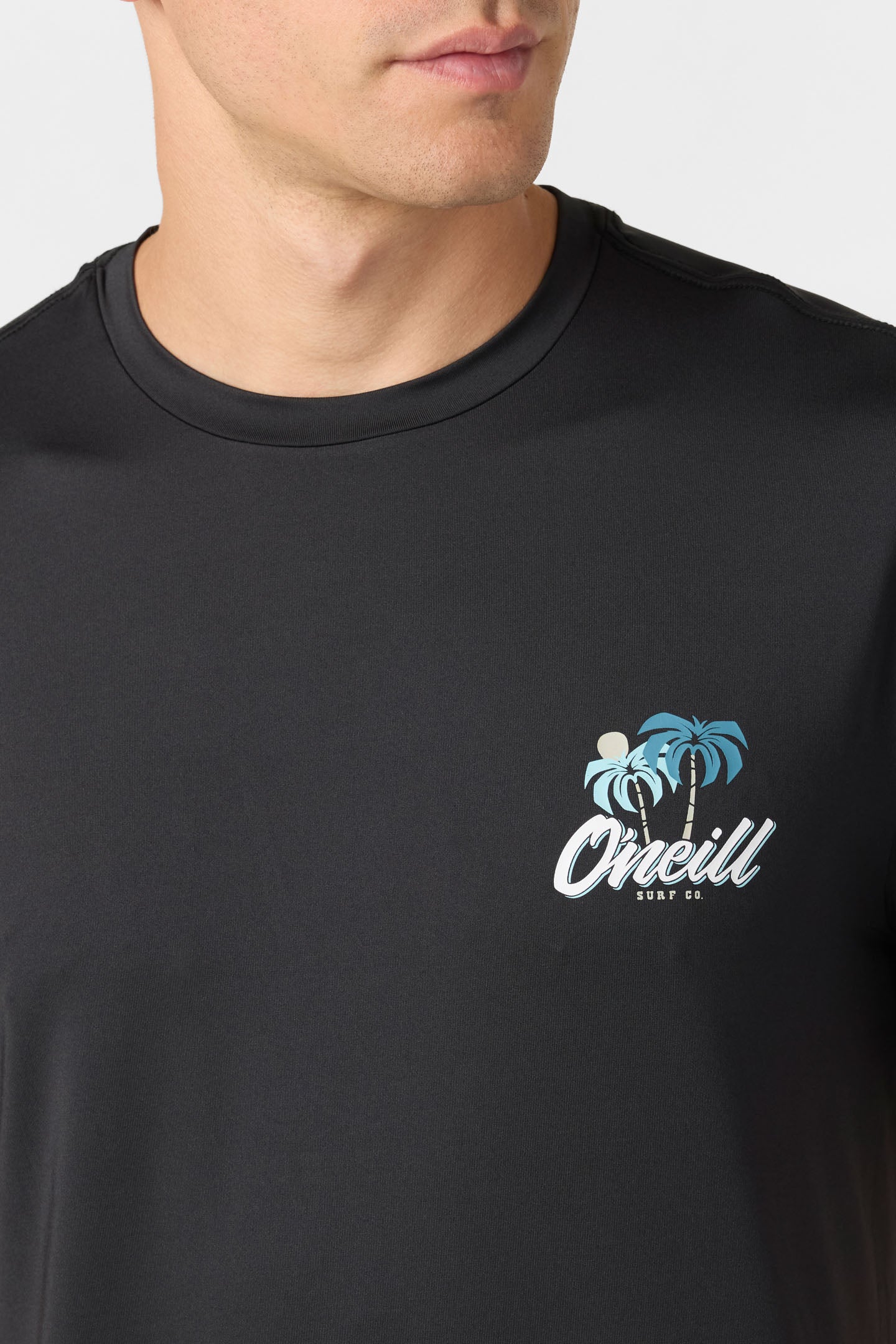TRVLR Upf Tee - Palms Standard Fit Tee - Black | O'Neill