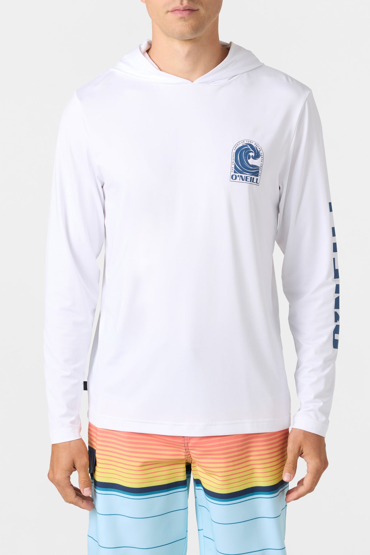 TRVLR Upf Hooded - Swell Long Sleeve Pullover - White | O