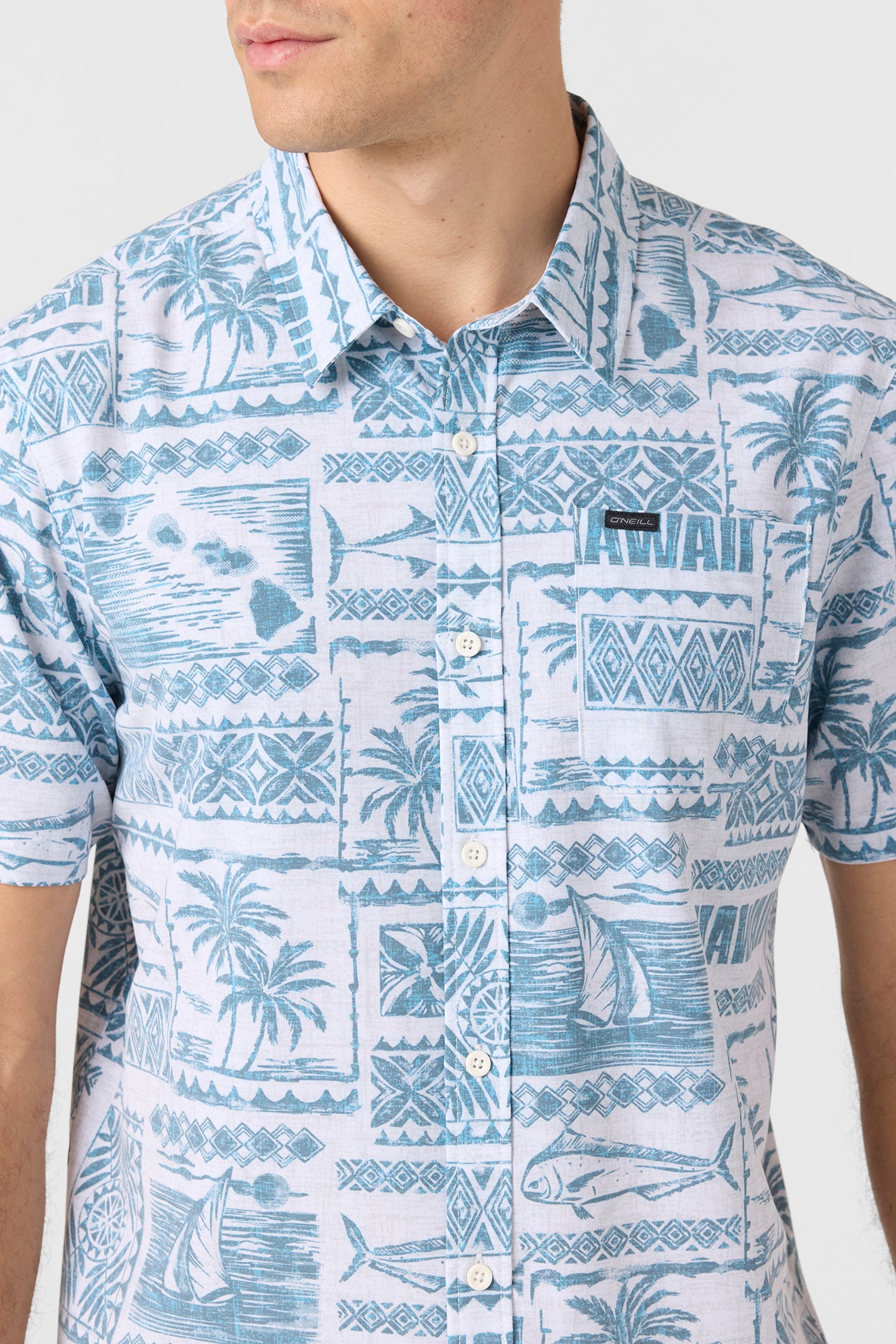 TRVLR Upf Traverse Hawaii Relaxed Relaxed Fit Shirt - White | O'Neill