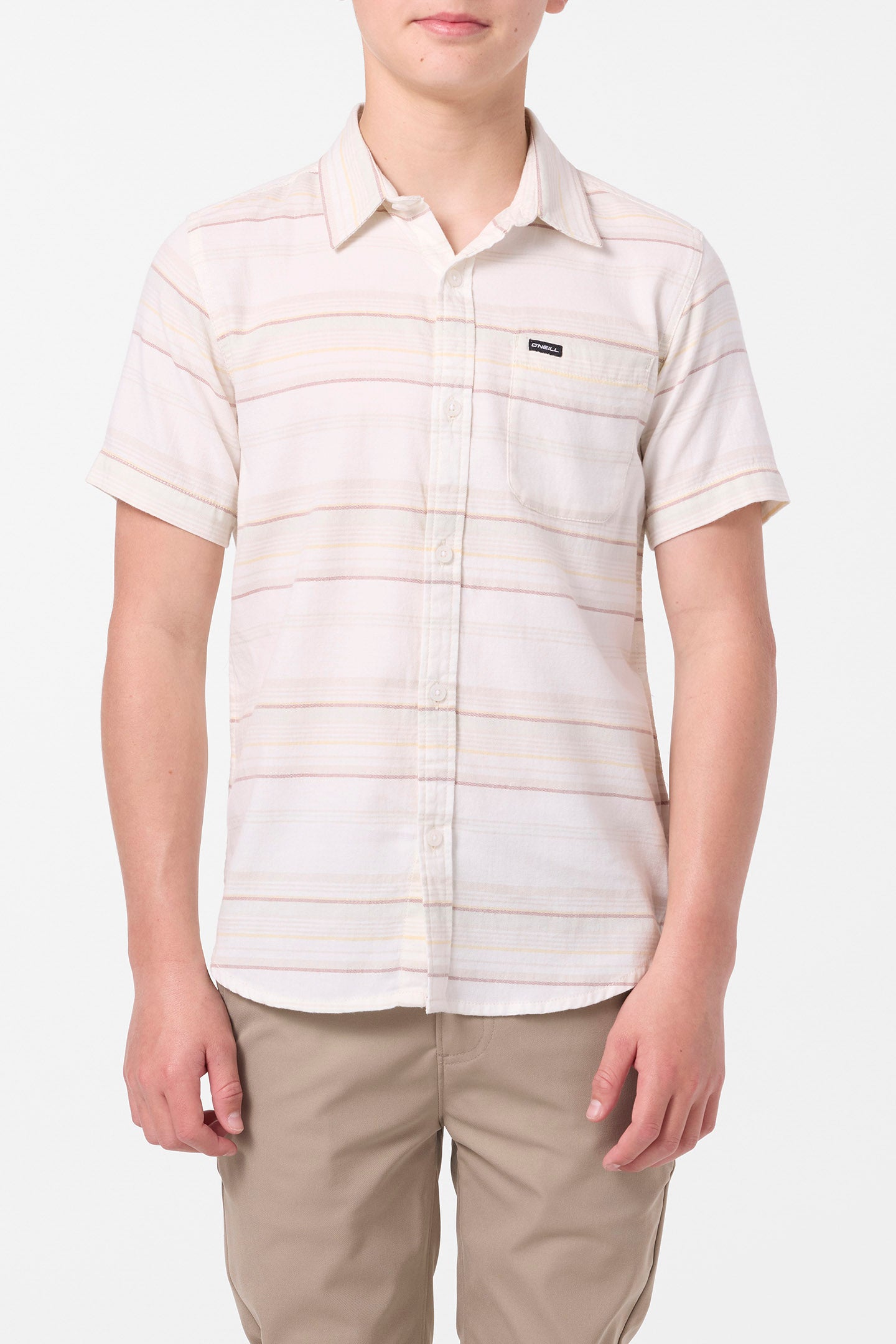 Boy's Seafaring Stripe Stretch Shirt - White | O'Neill