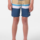 Boy's Cruzer Stripe Scallop 16" Boardshorts