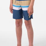 Boy's Cruzer Stripe Scallop 16" Boardshorts