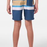Boy's Cruzer Stripe Scallop 16" Boardshorts