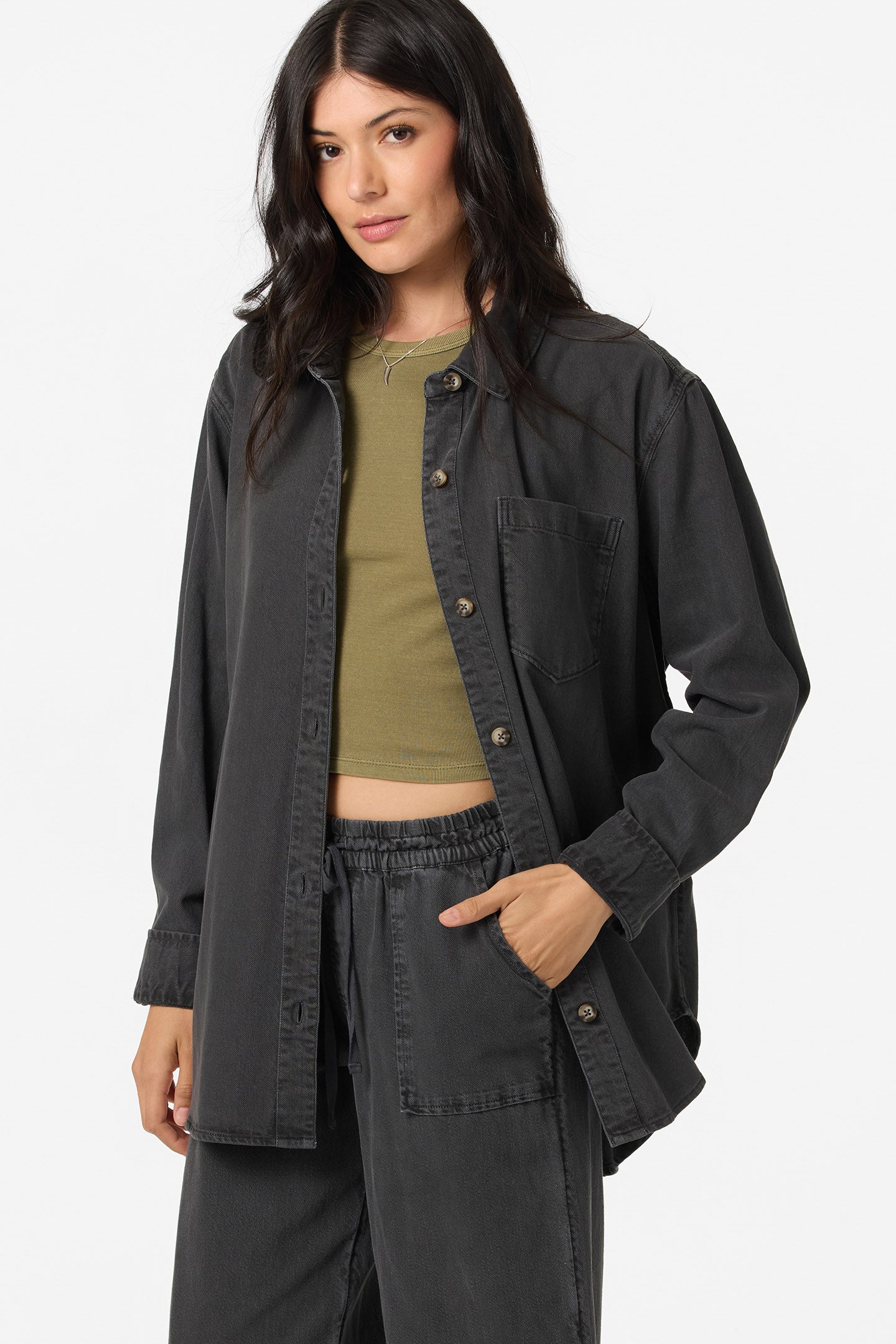 Sevie Shacket Jacket - Washed Black | O'Neill