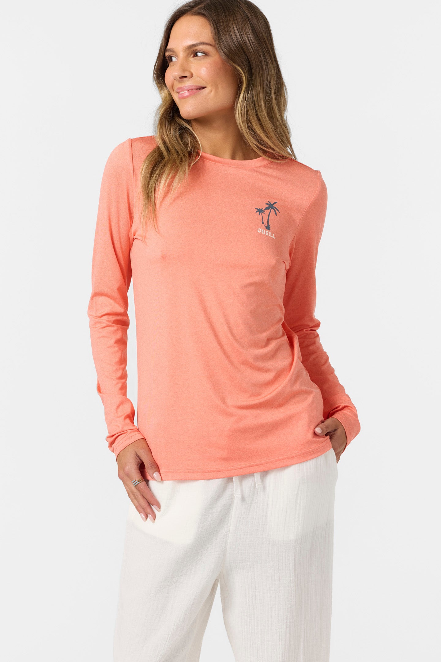 Breezy Upf Ls Long Sleeve Top - Hthr Peach Echo | O'Neill