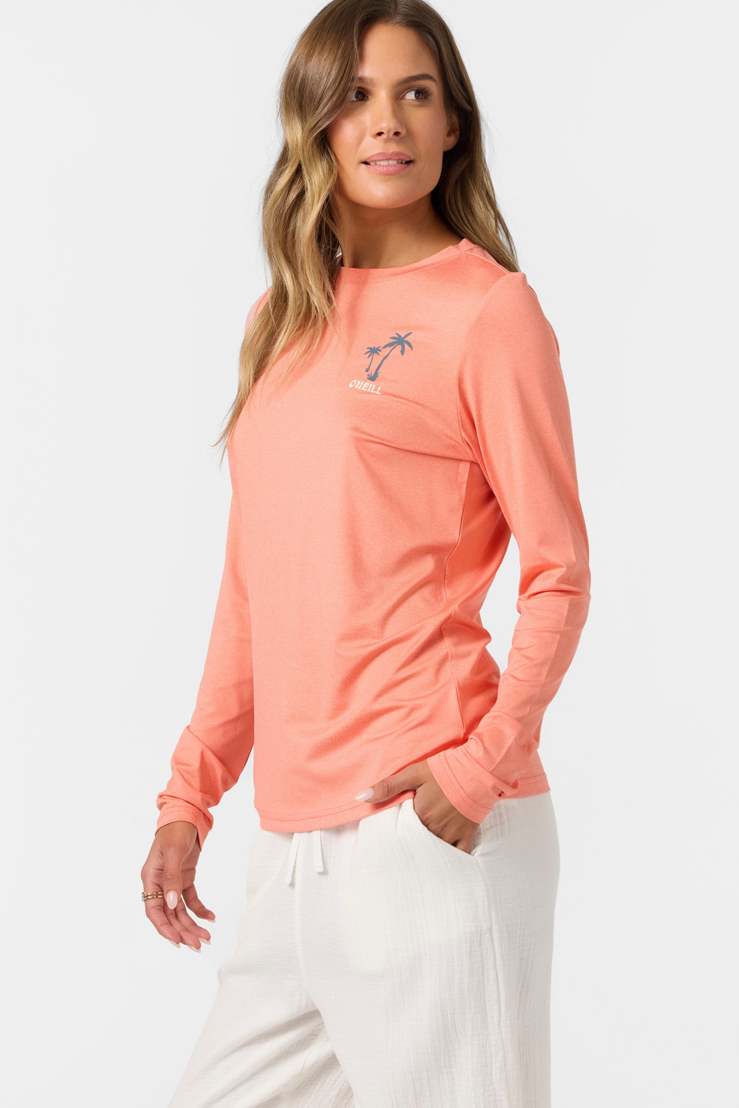 Breezy Upf Ls Long Sleeve Top - Hthr Peach Echo | O'Neill