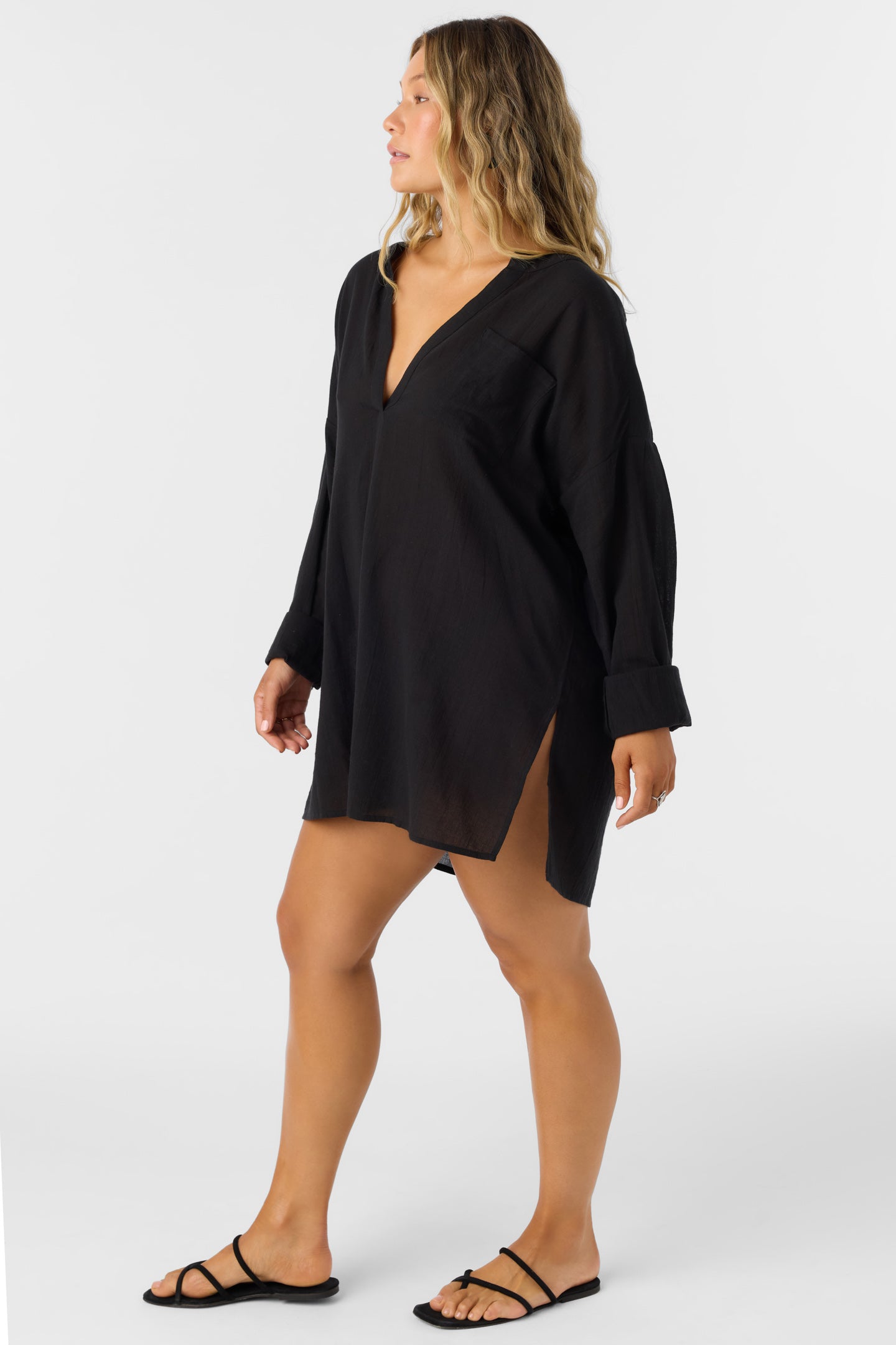cover up black dress Belizin Cover-Up Dress - Black