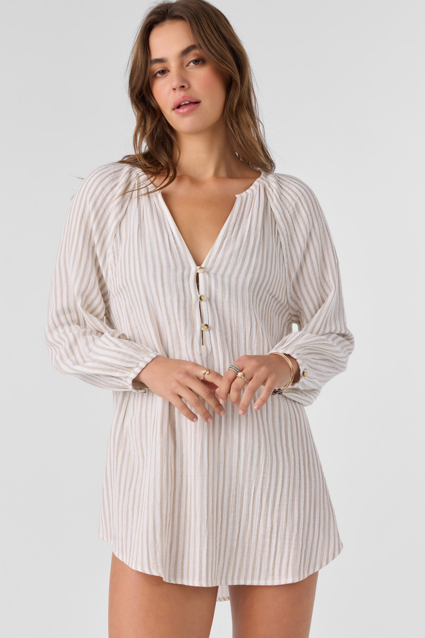 Krysten Tunic Stripe Dress - Simply Taupe | O'Neill