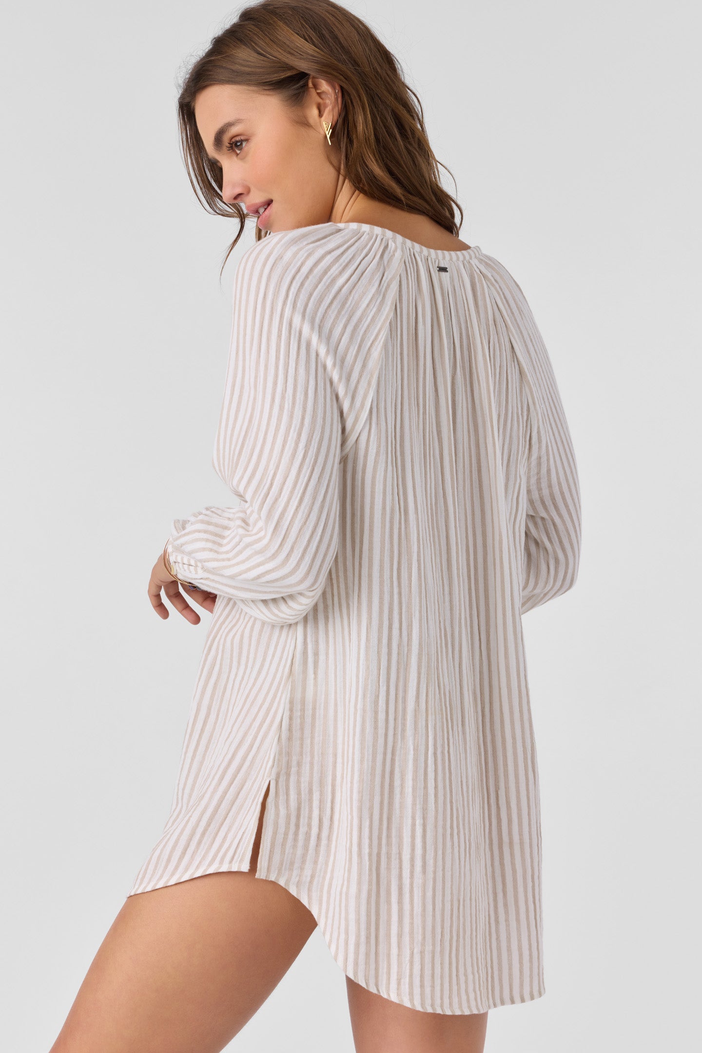 Krysten Tunic Stripe Dress - Simply Taupe