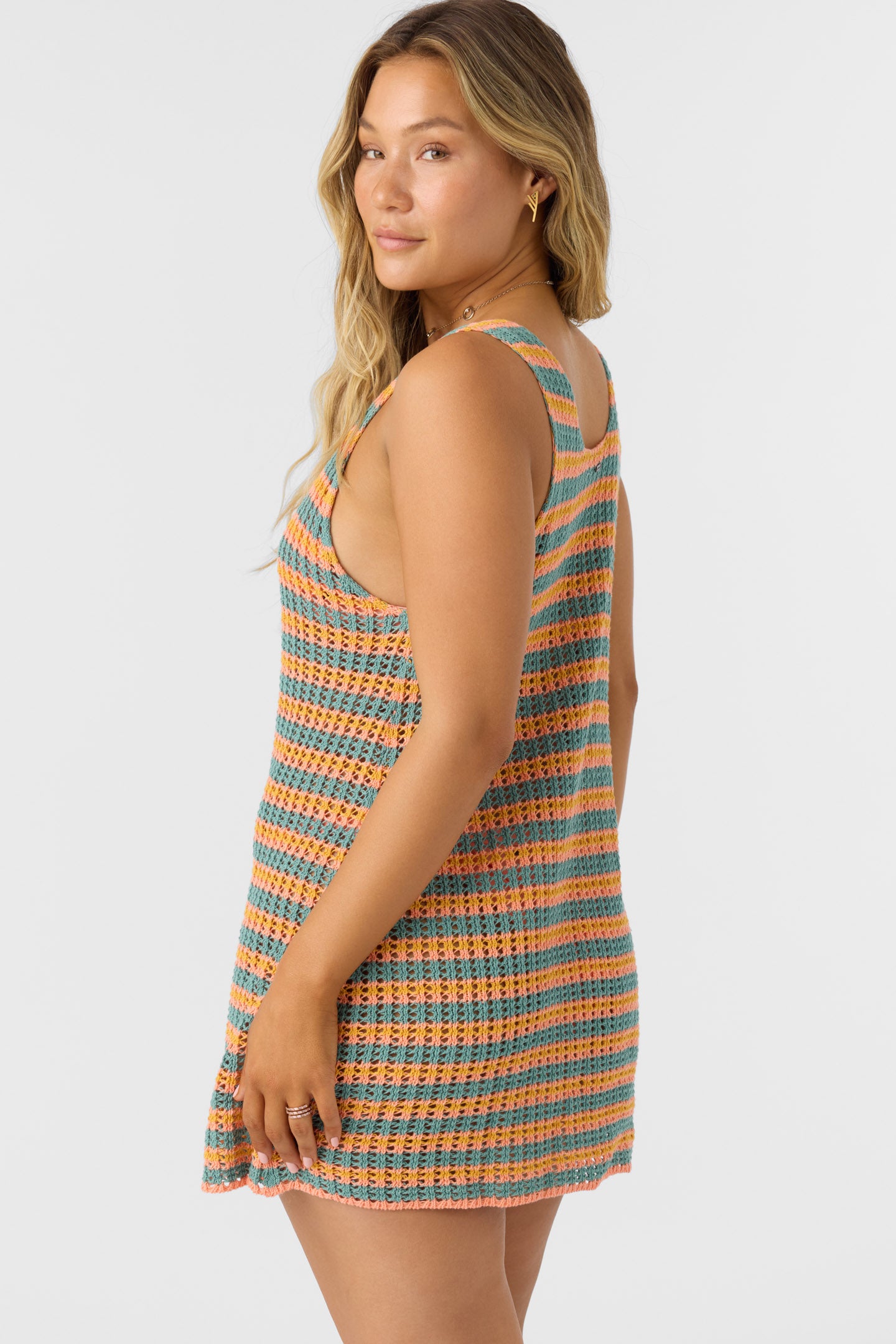 Ryan Stripe Mini Cover-Up Dress - Multi Clr