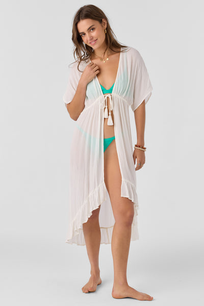 blue dress for baby girl Sol Swim Maxi Beach Cover Up Dress with Open Back L / Black main image 0