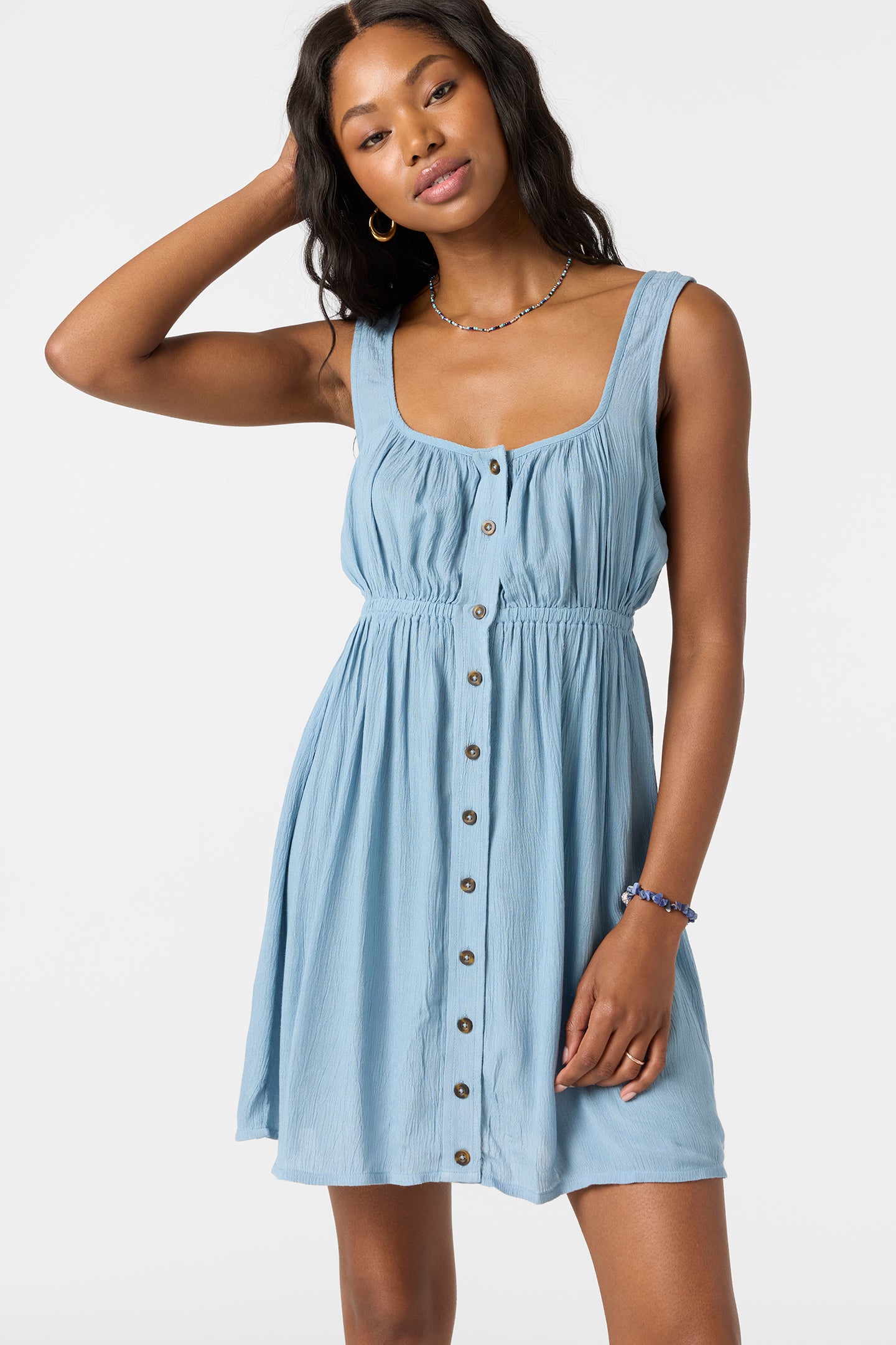Korie Solid Short Dress - Faded Denim | O'Neill