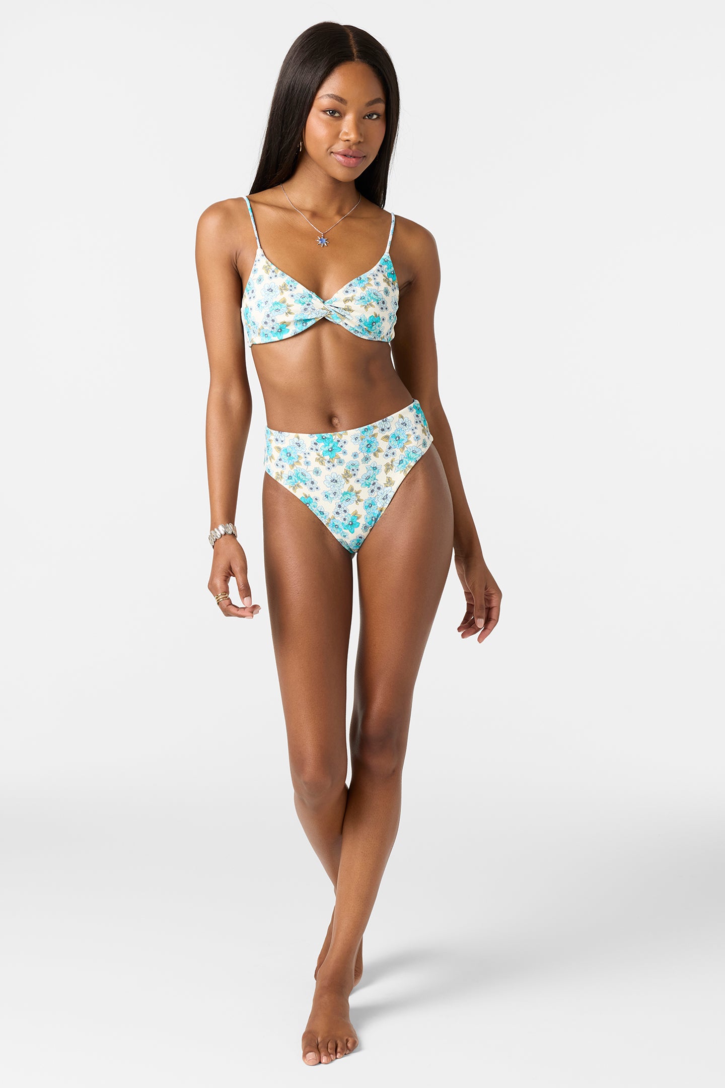 Coastal Floral Malibu Bralette Top - Blue Mist | O'Neill