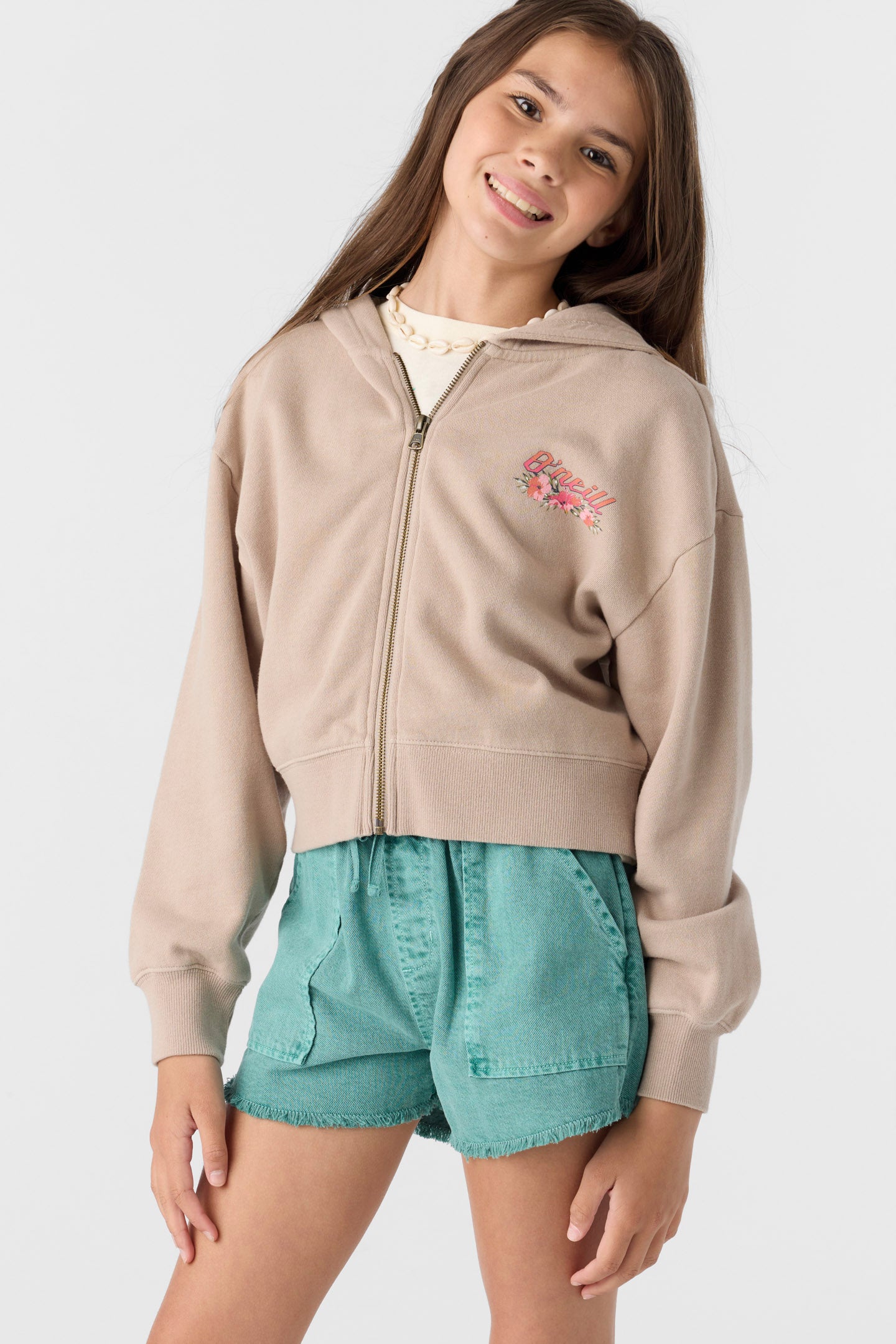 Girl's Darcie Zip Fleece - Simply Taupe | O'Neill